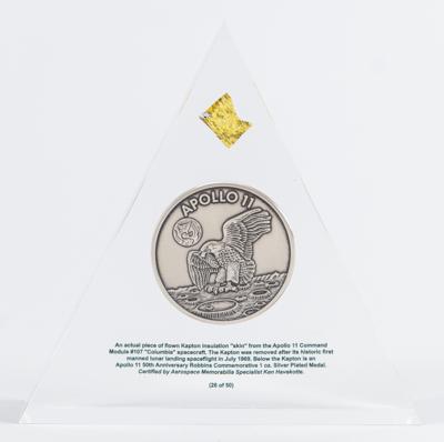 Lot #6148 Apollo 11 Limited Edition 50th Anniversary Lucite Display with Kapton Foil (Attested as Flown) and a Robbins Medallion Restrike - Image 1