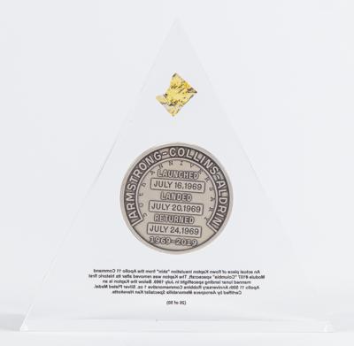 Lot #6148 Apollo 11 Limited Edition 50th Anniversary Lucite Display with Kapton Foil (Attested as Flown) and a Robbins Medallion Restrike - Image 2