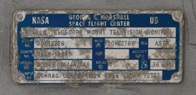 Lot #6419 Skylab Apollo Telescope Mount Television Monitor - Image 5