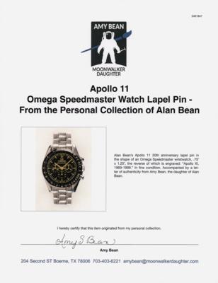 Lot #6153 Apollo 11 Omega Speedmaster Watch Lapel Pin - From the Personal Collection of Alan Bean - Image 3