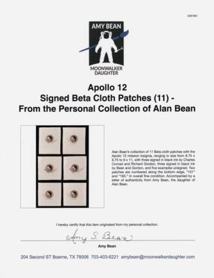 Lot #6192 Apollo 12 Signed Beta Cloth Patches (11) - From the Personal Collection of Alan Bean - Image 3