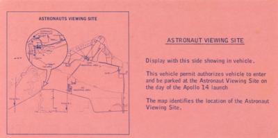 Lot #6301 Apollo 14 'Astronaut Viewing Site' Vehicle Permit - From the Personal Collection of Alan Bean - Image 2