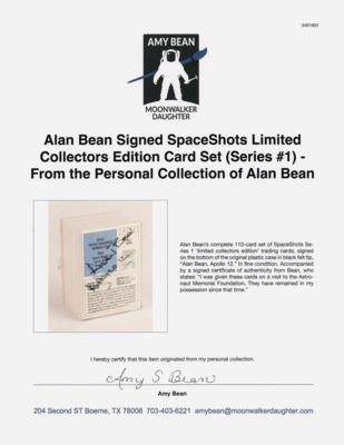 Lot #6203 Alan Bean Signed SpaceShots Limited Collectors Edition Card Set (Series #1) - From the Personal Collection of Alan Bean - Image 5