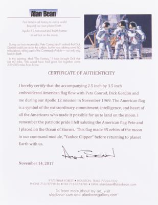 Lot #6169 Apollo 12 Flown American Flag Patch - From the Personal Collection of Alan Bean - Image 2