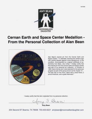 Lot #6369 Cernan Earth and Space Center Medallion - From the Personal Collection of Alan Bean - Image 3