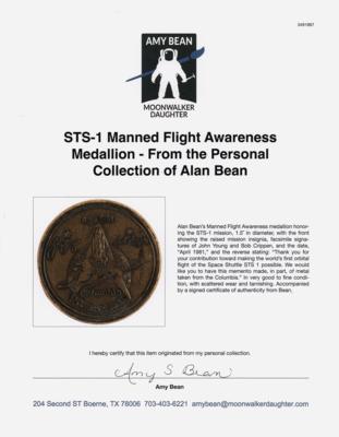 Lot #6452 STS-1 Manned Flight Awareness Medallion - From the Personal Collection of Alan Bean - Image 4