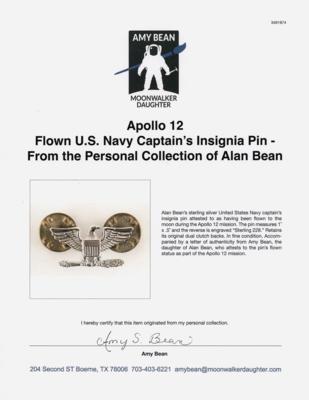 Lot #6173 Apollo 12 Flown U.S. Navy Captain's Insignia Pin - From the Personal Collection of Alan Bean - Image 3