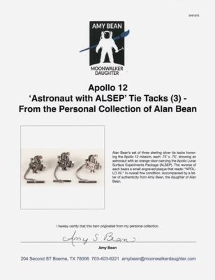 Lot #6187 Apollo 12 'Astronaut with ALSEP' Tie Tacks (3) - From the Personal Collection of Alan Bean - Image 3