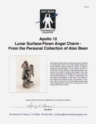 Lot #6175 Apollo 12 Lunar Surface-Flown Angel Charm - From the Personal Collection of Alan Bean - Image 4