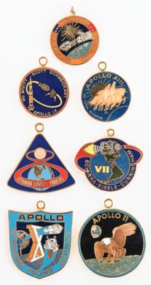 Lot #6392 Apollo Program Mission Insignia Pendants (7) - From the Personal Collection of Alan Bean - Image 1