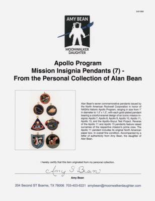 Lot #6392 Apollo Program Mission Insignia Pendants (7) - From the Personal Collection of Alan Bean - Image 3