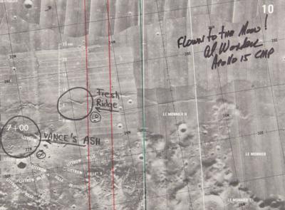 Lot #6318 Apollo 15 Flown Lunar Map Plate Signed