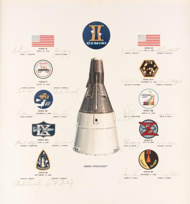 Lot #6031 Project Gemini Mission Insignia Painting, Fully Signed by All 16 Gemini Astronauts (Personally Obtained by Gene Cernan) - Image 1