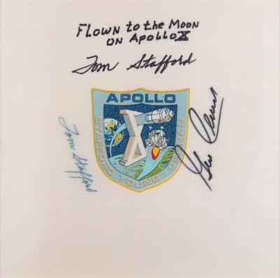 Lot #6105 Apollo 10 Flown Beta Cloth Patch with Crew-Signed Photograph - Image 2