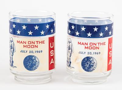 Lot #6309 Apollo 11 (2) Commemorative Glasses - From the Personal Collection of Stuart A. Roosa - Image 1