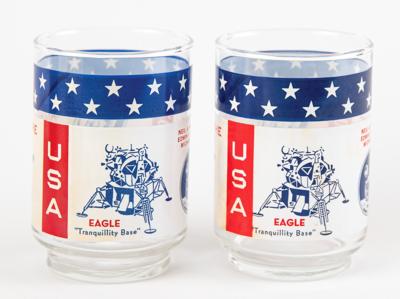 Lot #6309 Apollo 11 (2) Commemorative Glasses - From the Personal Collection of Stuart A. Roosa - Image 2