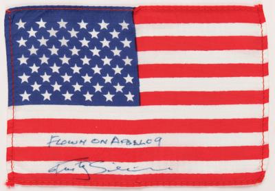 Lot #6093 Apollo 9 Flown American Flag Signed by Rusty Schweickart - Image 2