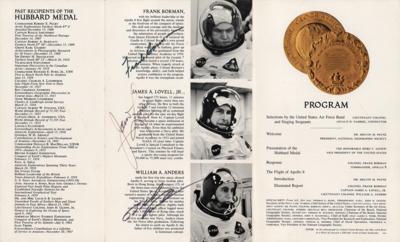 Lot #6082 Apollo 8 Crew-Signed Hubbard Medal Program - Image 1