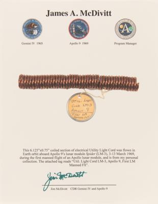 Lot #6092 Apollo 9 Flown Electrical Utility Light Cord - From the Personal Collection of Jim McDivitt - Image 4