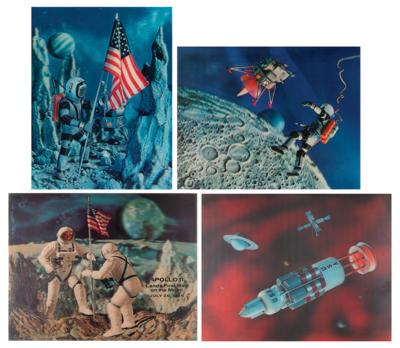 Lot #6384 Project Apollo (4) Oversized 3-D Lenticular Prints - Image 1