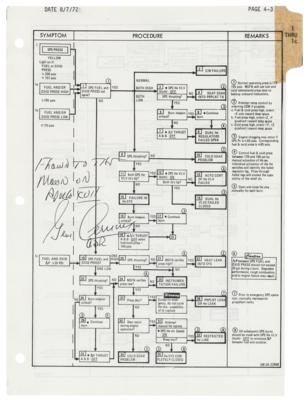 Lot #6354 Apollo 17 Flown Checklist Page Signed by Gene Cernan - Image 1