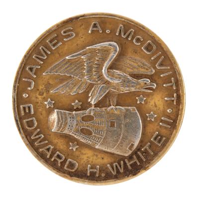 Lot #6039 Gemini 4 Flown Gold-Plated Fliteline Medallion - From the Collection of Bailey K. Howard - Image 1