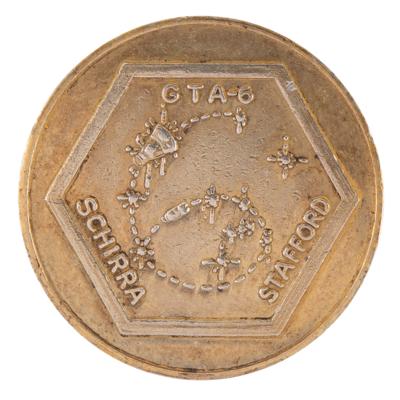 Lot #6038 Gemini 6 Flown Gold-Plated Fliteline Medallion - From the Collection of Bailey K. Howard - Image 1