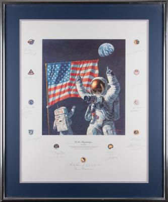 Lot #6371 Apollo Astronauts (20) Multi-Signed Limited Edition Print by Alan Bean - 'In the Beginning' (#AP18/150) - Image 7