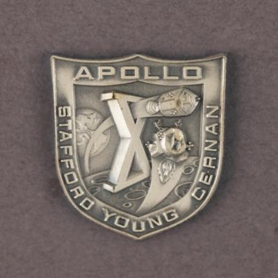 Lot #6109 Apollo 10 Flown Robbins Medallion and Crew-Presented Patch Display - From the Personal Collection of Edgar Mitchell - Image 2