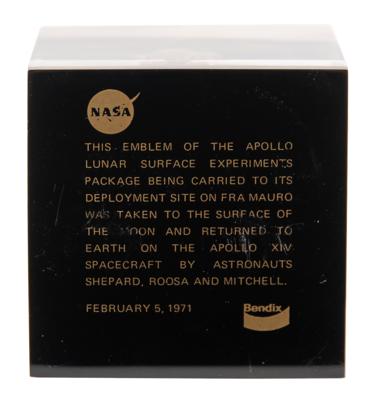 Lot #6276 Apollo 14 Flown ALSEP Emblem in Lucite - From the Personal Collection of Edgar Mitchell - Image 3