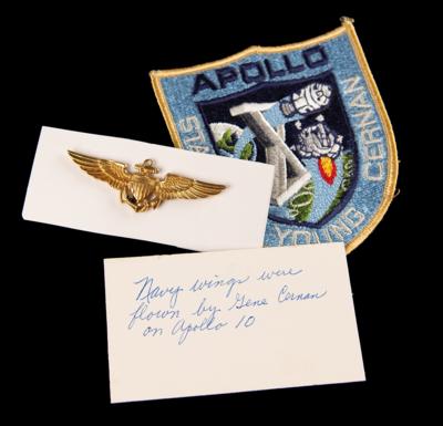 Lot #6106 Apollo 10 Gold Naval Aviator Wings Attested as Flown by Gene Cernan - From the Personal Collection of Edgar Mitchell - Image 1