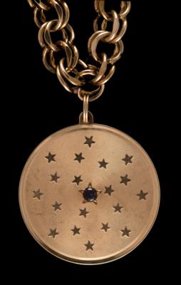 Lot #6289 Apollo 14 Lunar Surface-Flown 14K Gold Pendant - From the Personal Collection of Edgar Mitchell - Image 3