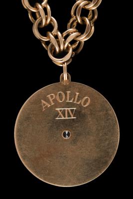 Lot #6289 Apollo 14 Lunar Surface-Flown 14K Gold Pendant - From the Personal Collection of Edgar Mitchell - Image 4