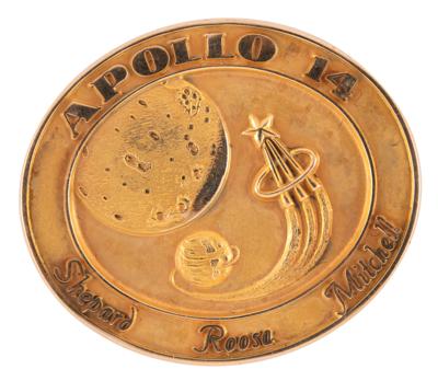 Lot #6275 Apollo 14 Flown 14K Gold Robbins Medallion - From the Personal Collection of Edgar Mitchell - Image 1