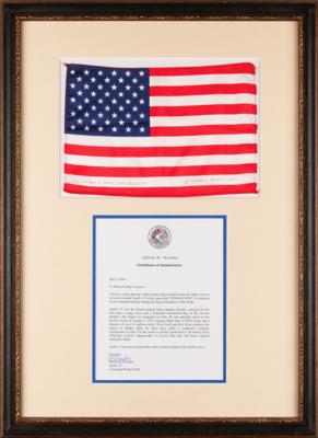 Lot #6321 Apollo 15 Flown Mid-Sized American Flag, Signed and Flight-Certified by CMP Al Worden - Image 1