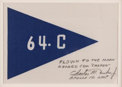 Lot #6340 Apollo 16 Flown Beta Cloth USAF Aerospace Research Pilot School Pennant - From the Personal Collection of Charlie Duke - Image 2