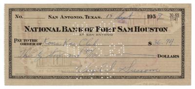 Lot #6020 Gus Grissom Signed Check - From the Year