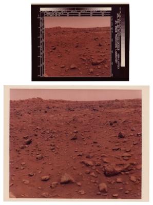 Lot #6467 Viking 1 Lander (2) Original Vintage Photographs: The First Color Photograph Taken on the Surface of Mars - Image 1