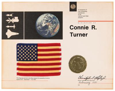 Lot #6352 Apollo 17 Flown American Flag - Image 1