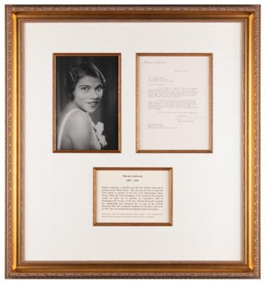 Lot #522 Marian Anderson Typed Letter Signed