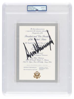 Lot #136 Donald Trump Signed 2017 Inaugural Ceremonies Pass - PSA GEM MT 10 - Image 1