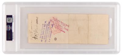 Lot #325 Orville Wright Signed Check as "Wright Brothers" - Paying Mechanic Charles Furnas, the First Airplane Passenger - Image 2