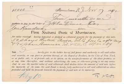 Lot #457 Thomas Nast Document Signed - Image 1