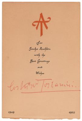 Lot #563 Arturo Toscanini Signed Card - Image 1