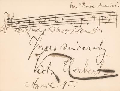 Lot #537 Victor Herbert Autograph Musical Quotation Signed - Image 1