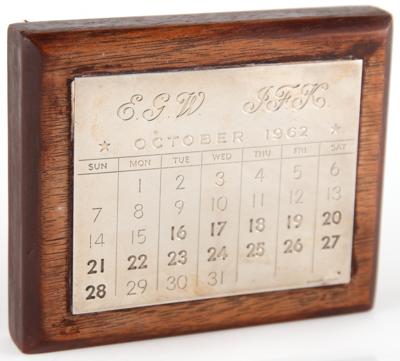 Lot #41 John F. Kennedy: Cuban Missile Crisis Sterling Silver Calendar Gift by Tiffany & Co., Awarded to US Army Chief of Staff - Image 1