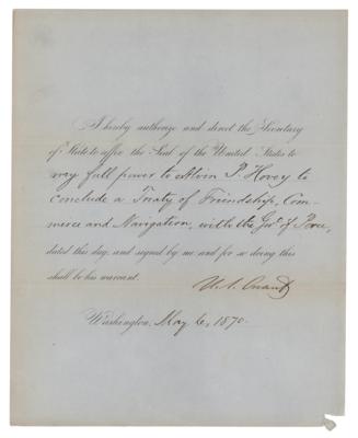 Lot #7 U. S. Grant Document Signed as President - Image 1