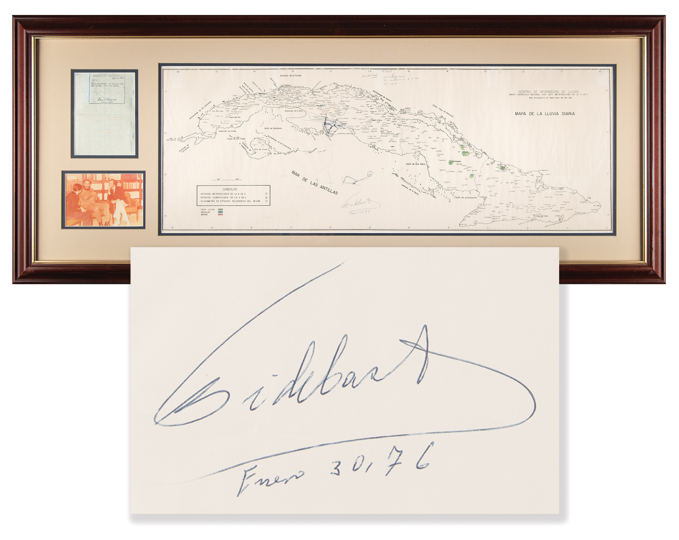 Lot #165 Fidel Castro Signed and Annotated Bay of