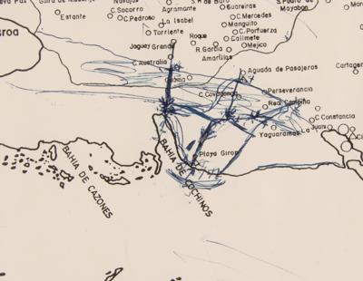 Lot #165 Fidel Castro Signed and Annotated Bay of Pigs Map - Created During a 1977 Interview with Bill Moyers - Image 5