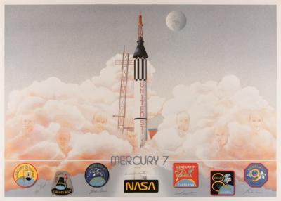 Lot #409 Mercury Astronauts Signed Print - Image 1